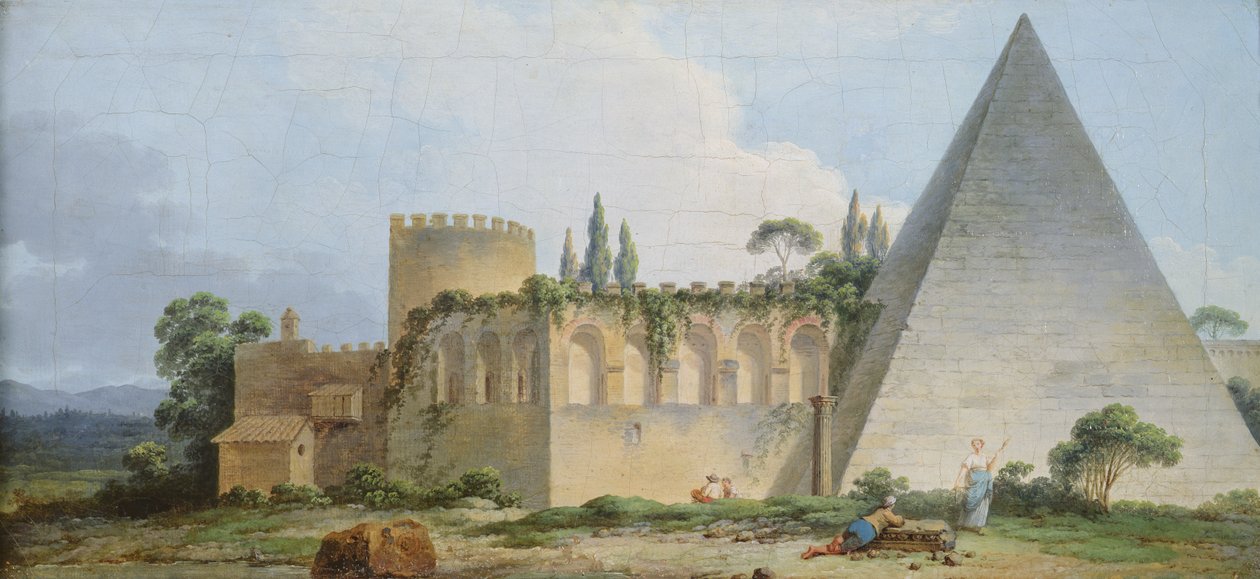 Tomba di Gaio Cestio, Roma da Jean Jacques Francois Le Barbier