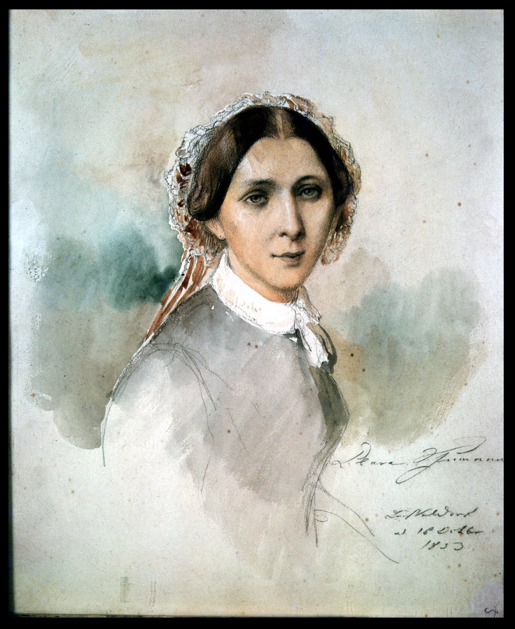Ritratto di Clara Schumann (1819-96) 1853 da Jean Joseph Bonaventure Laurens