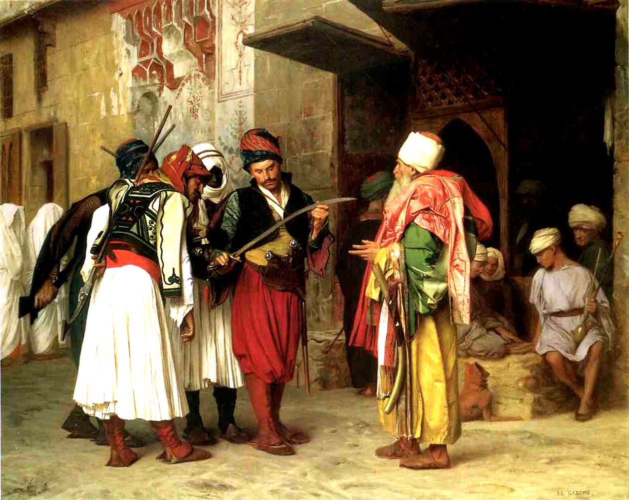 Mercante di vestiti usati, Il Cairo, 1866 da Jean Leon Gerome