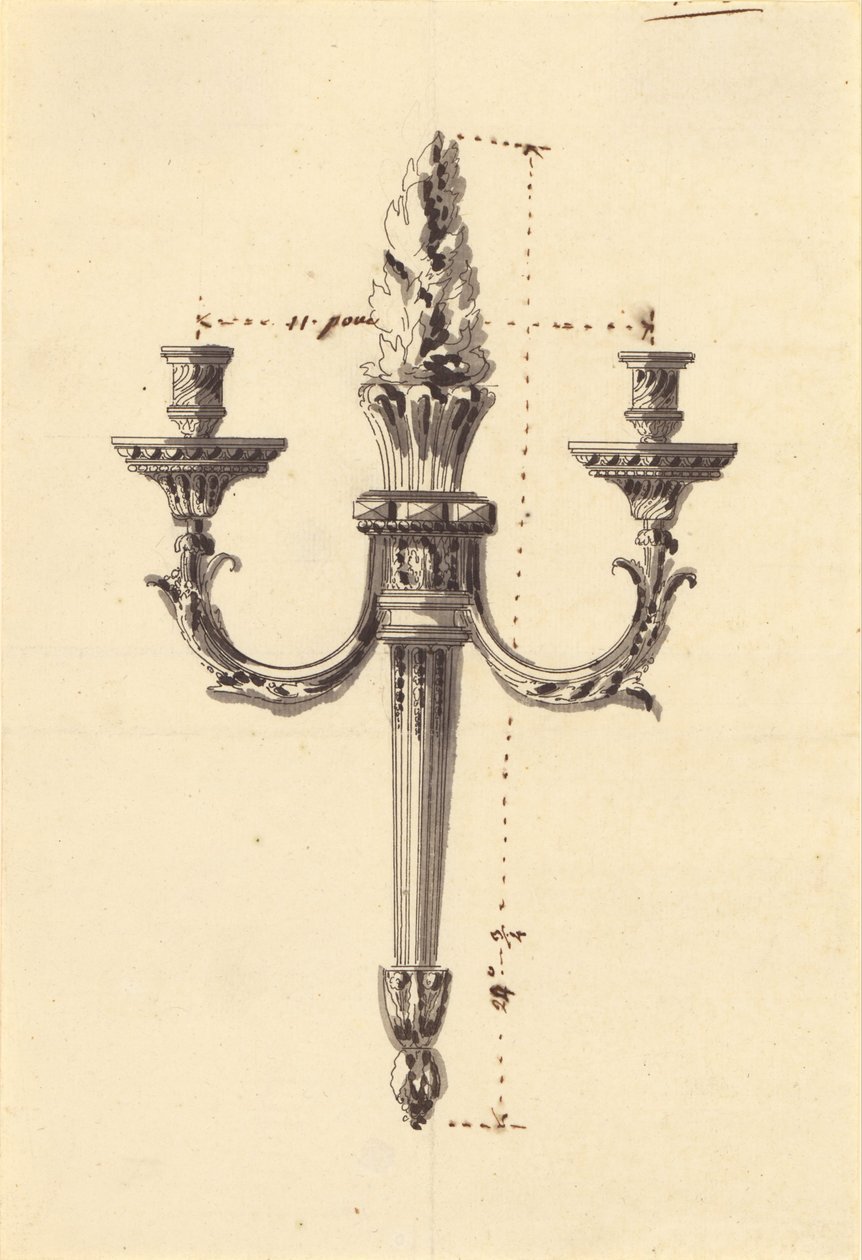 Disegno per una luce da parete da Jean Louis Prieur