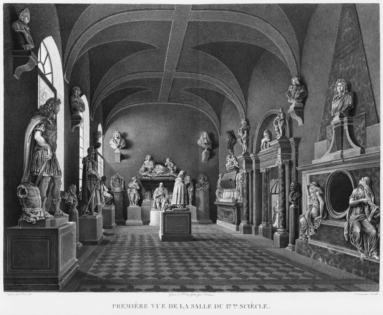 Prima vista della sala del XVII secolo, Musée des Monuments Français, Parigi, illustrazione da 