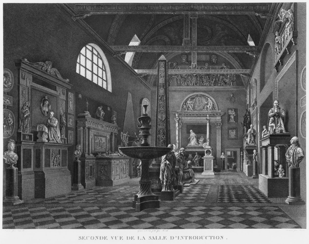 Seconda vista della sala introduttiva, Museo dei Monumenti Francesi, Parigi, illustrazione da 