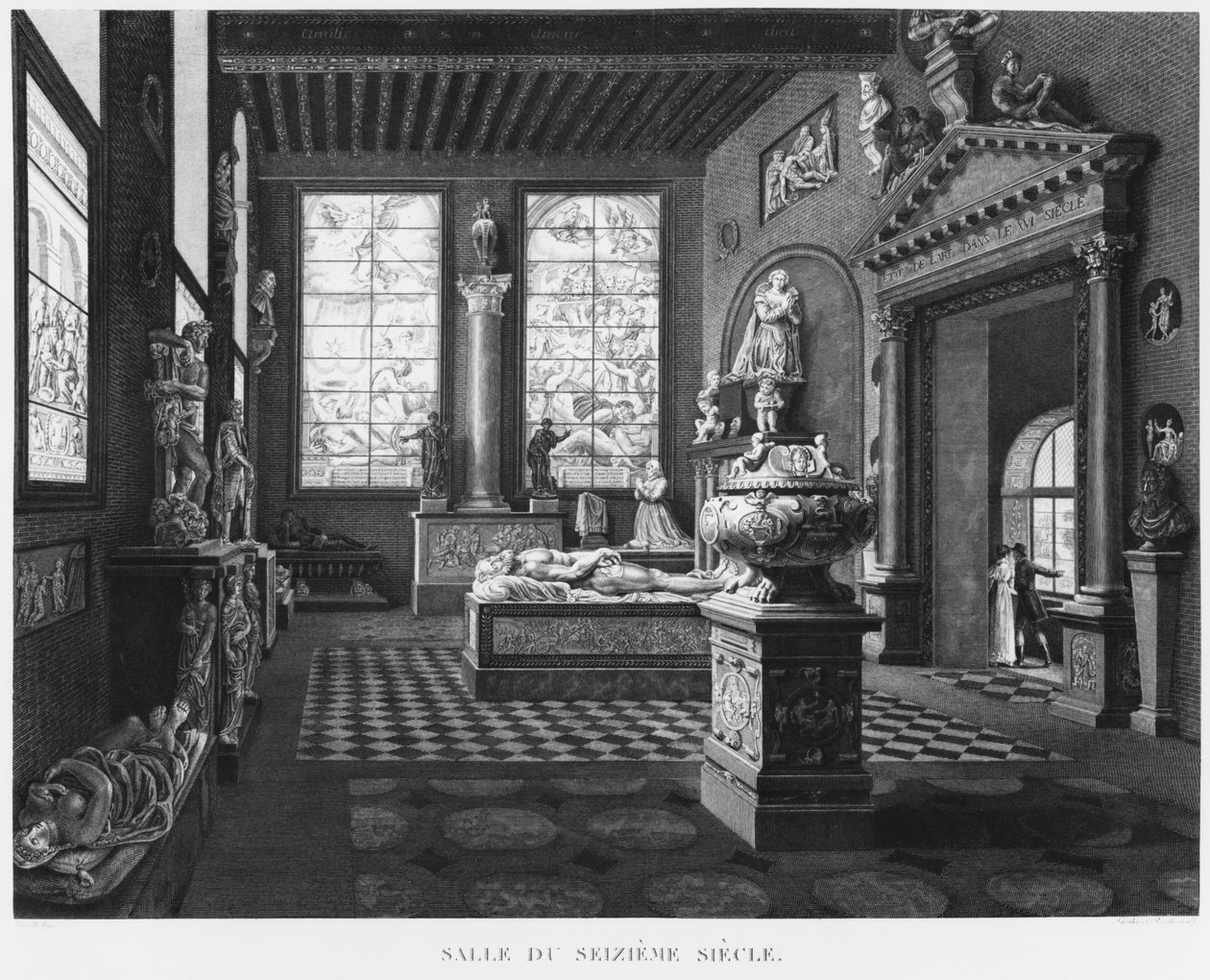 La stanza del XVI secolo, Musee des Monuments Francais, Parigi, illustrazione da 