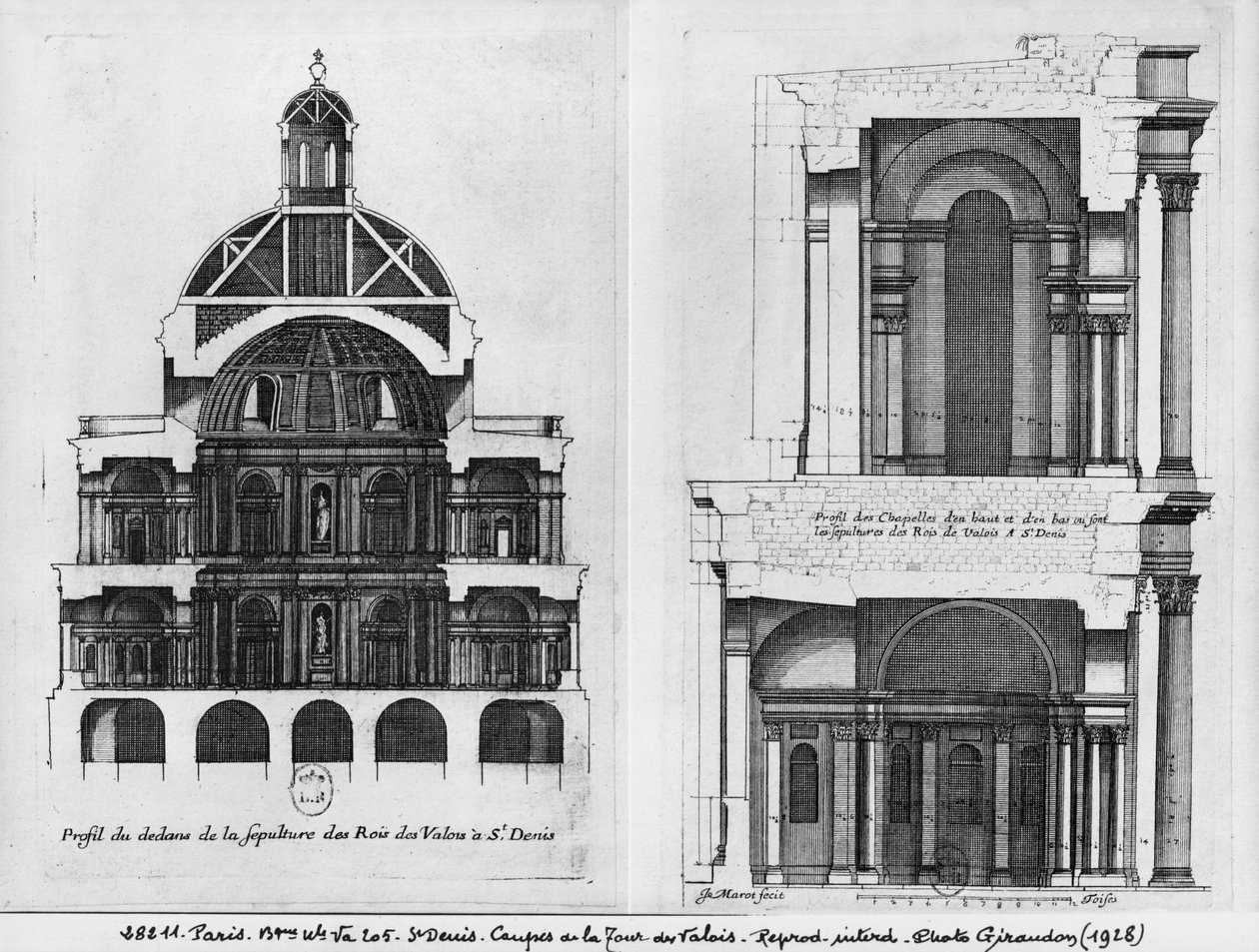 Basilica di Saint-Denis, la Torre Valois, c.1655 da Jean Marot