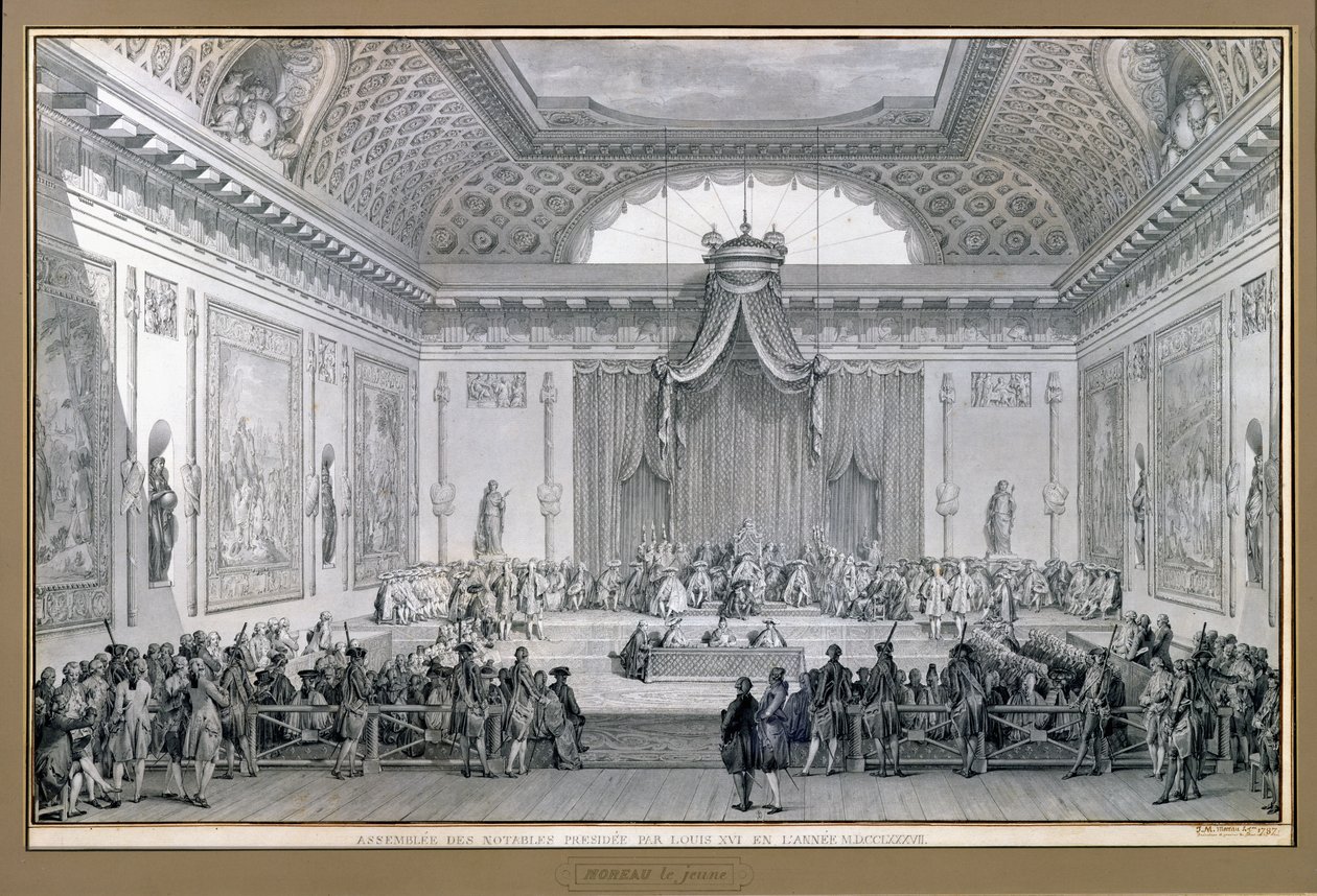 Assemblea dei Notabili presieduta da Luigi XVI (1754-93) 1787 da Jean Michel the Younger Moreau