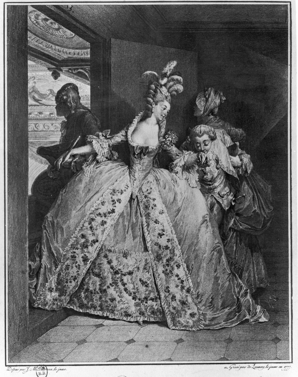 Gli addii, 1777, inciso da de Launey il Giovane da Jean Michel the Younger Moreau