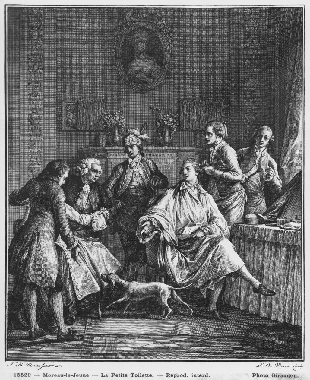 La piccola toilette, incisa da Pietro Antonio Martini (1739-97) da Jean Michel the Younger Moreau
