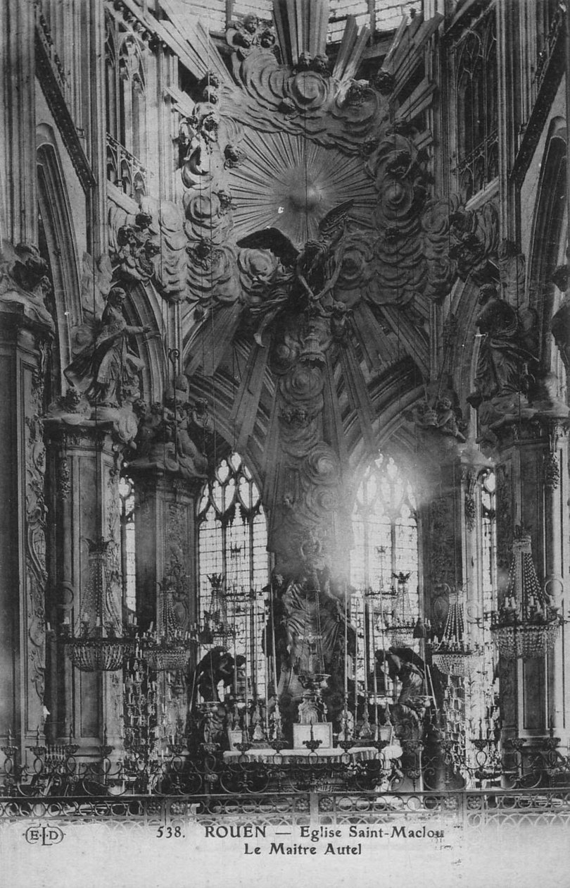Veduta del coro della chiesa di Saint Maclou a Rouen da Jean Pierre Defrance