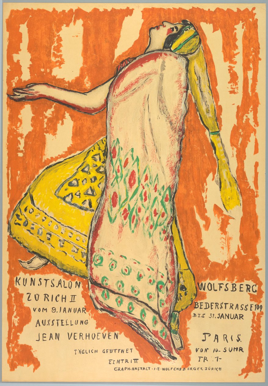 Poster, Mostra Jean Verhoeven, Kunst Salon Wolfburg, ca. 1915 da Jean Verhoeven