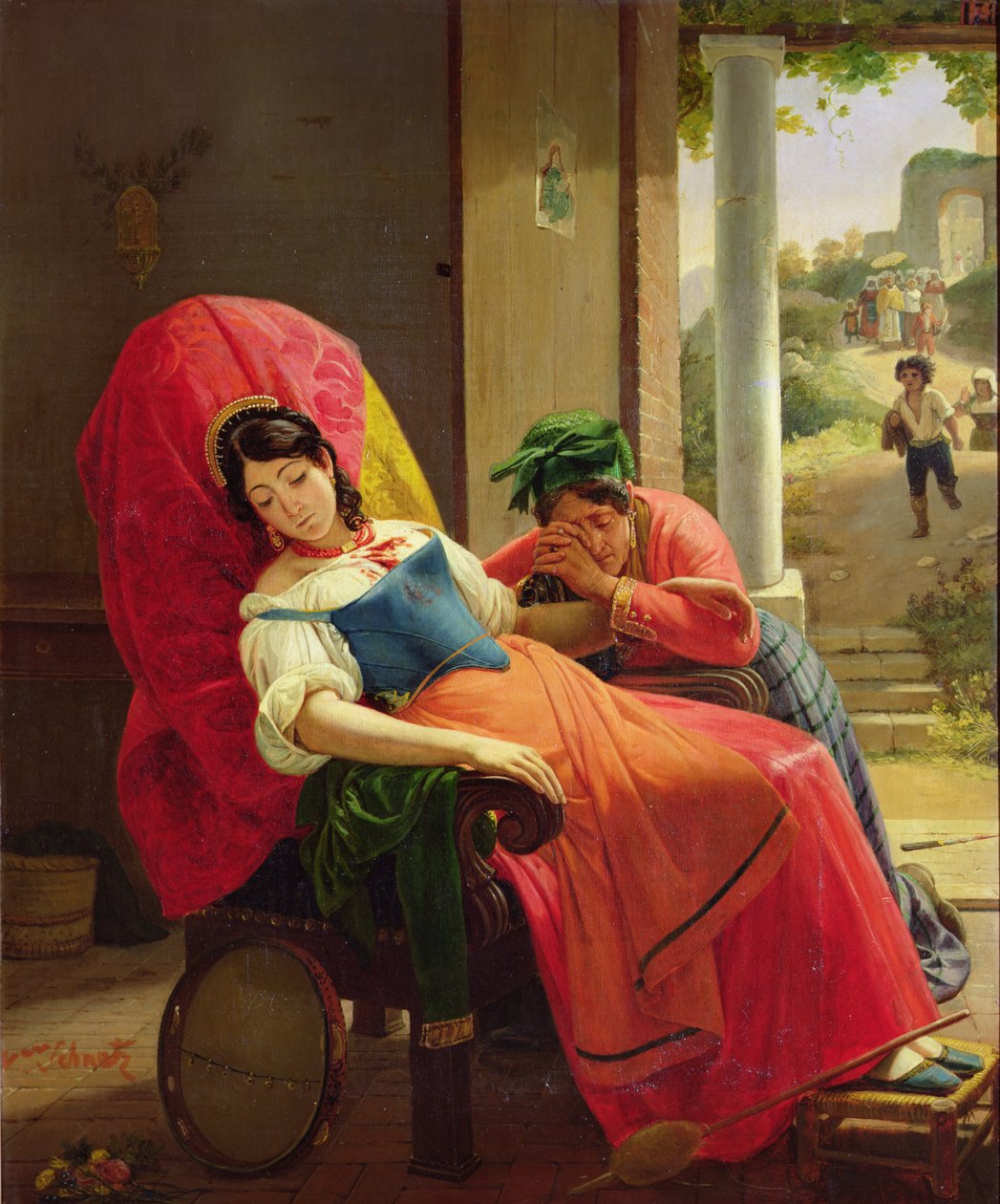 La donna assassinata, c.1824 da Jean Victor Schnetz