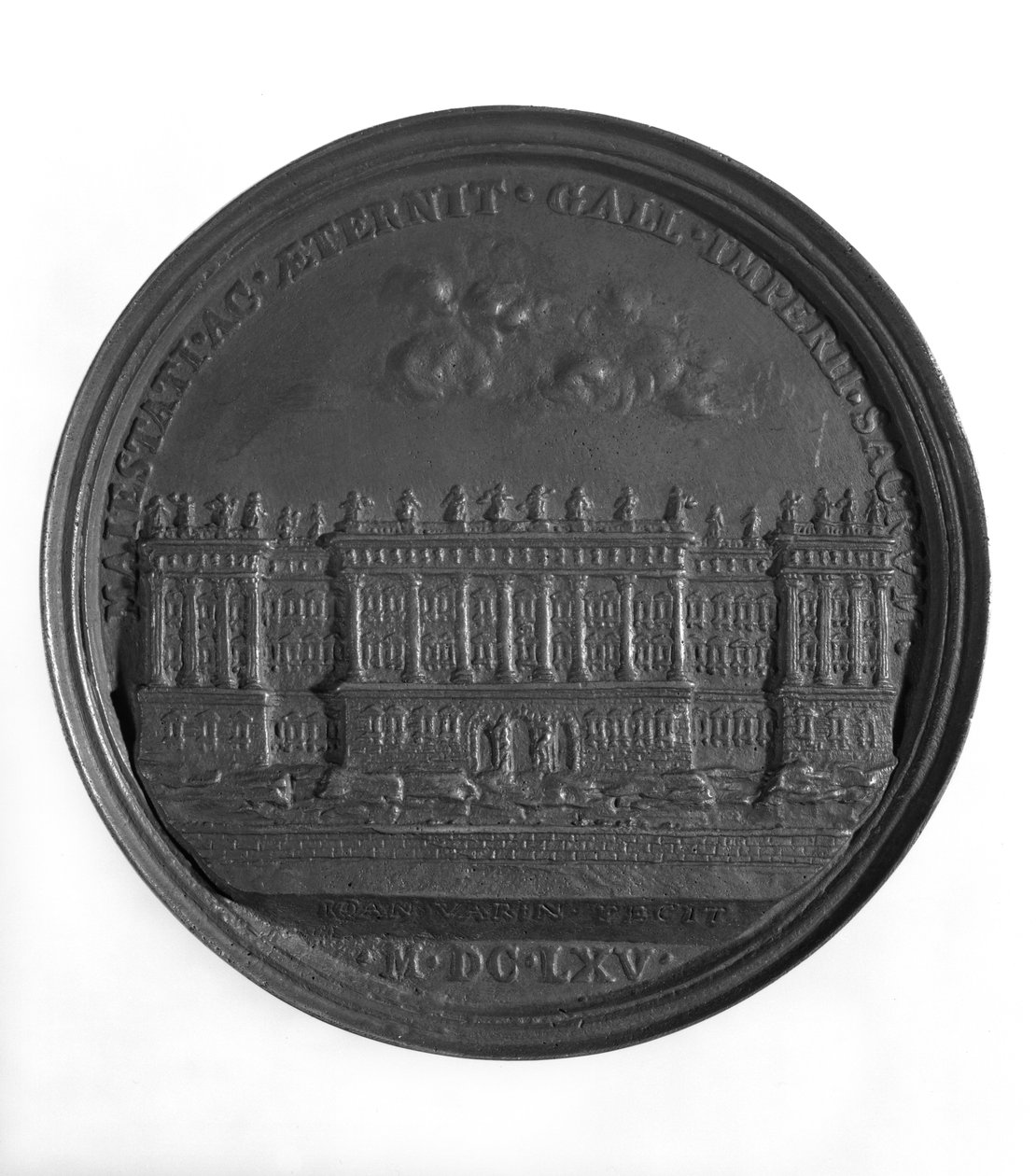 Medaglia con il disegno di Bernini per il Louvre, 1665 (oro) da Jean Warin