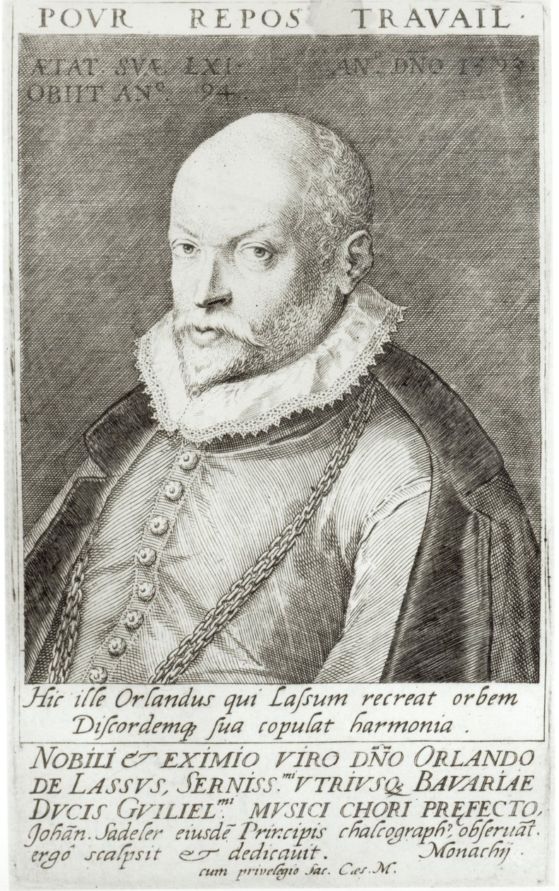 Ritratto di Roland de Lassus (1532-94) 1593-94 da Jean or Johann Sadeler