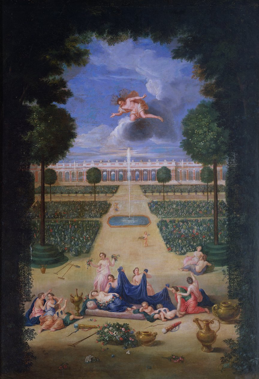 I boschetti di Versailles. Veduta dei parterre di Trianon con Flora e Zefiro da Jean the Younger Cotelle