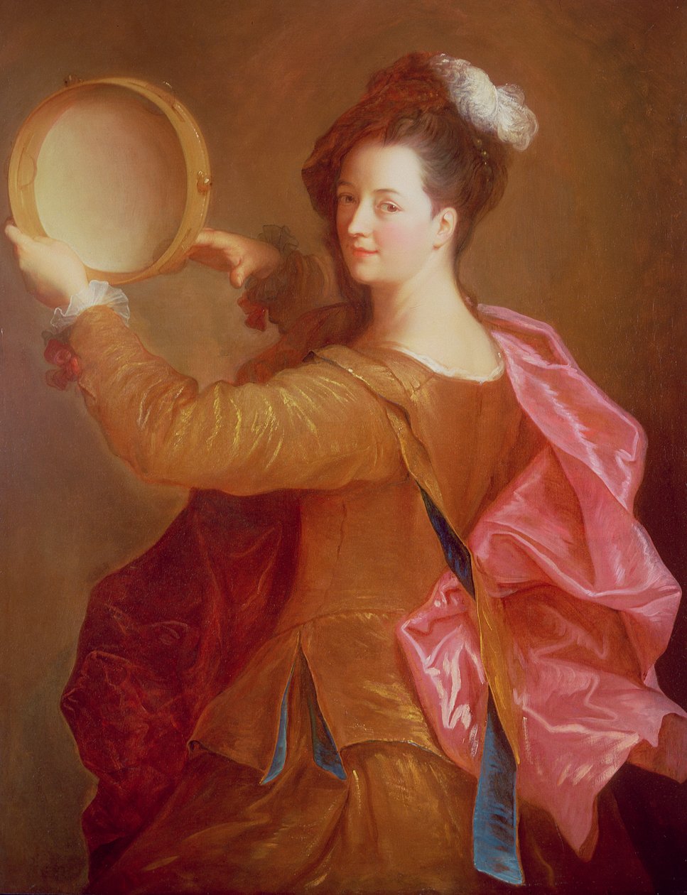 Ritratto di una donna con tamburello da Jean Alexis Grimou