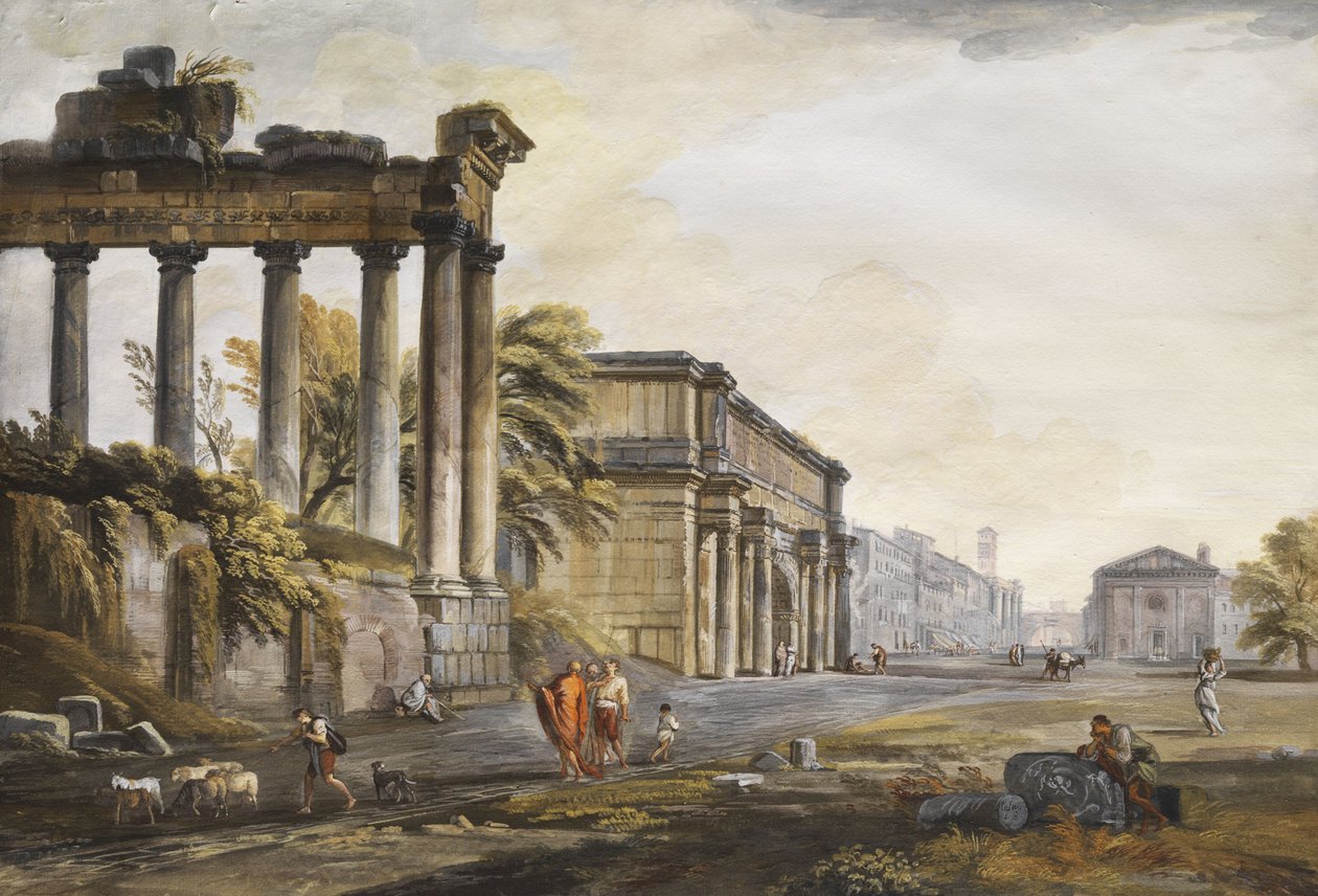 Capriccio con architettura in rovina da Jean Baptiste Lallemand