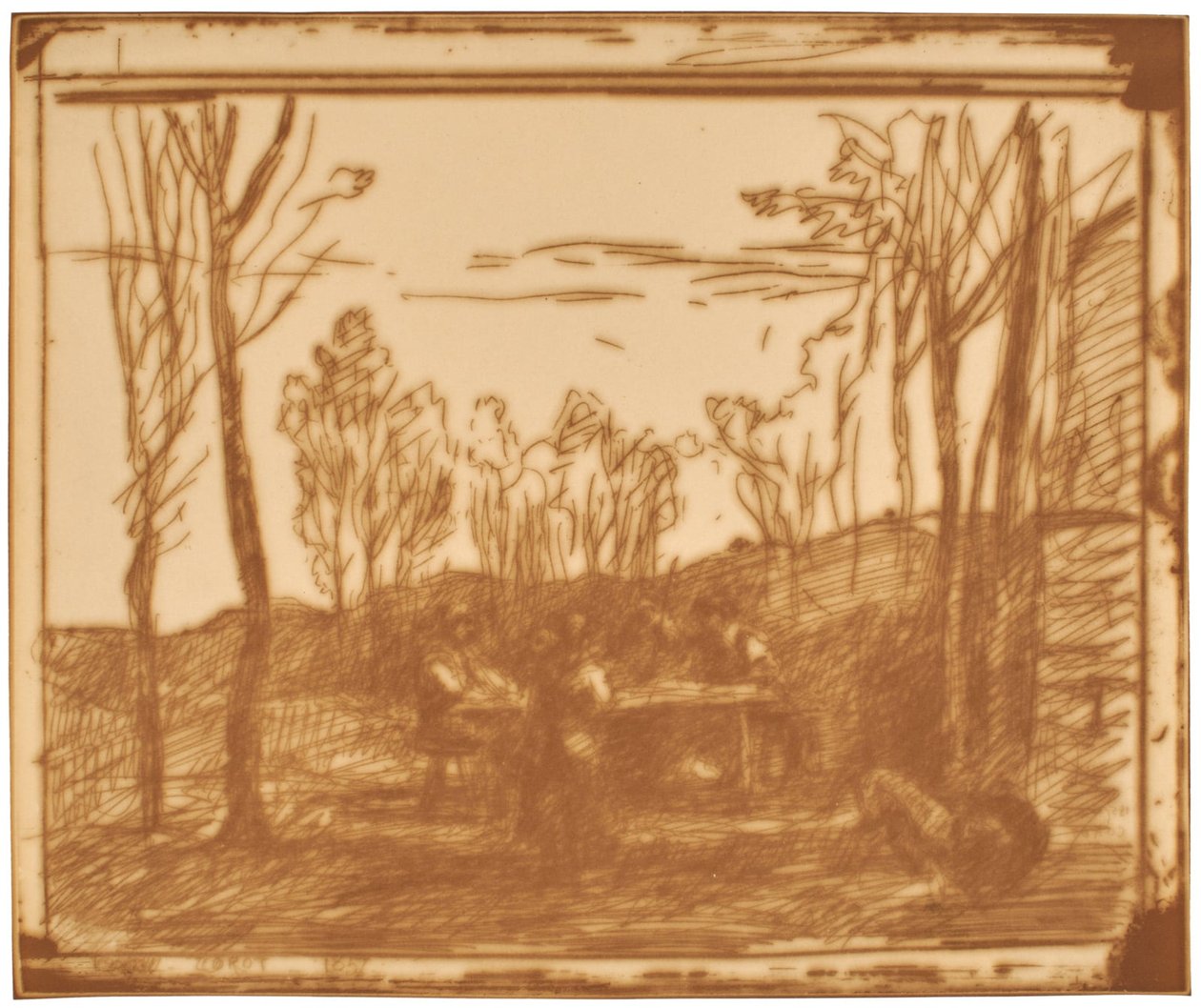 Mittagessen in der Lichtung da Jean-Baptiste-Camille Corot