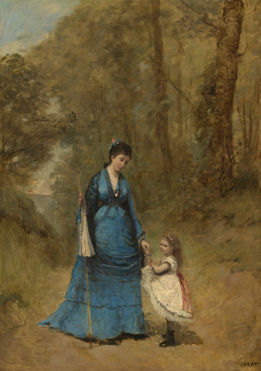 Madame Stumpf e sua figlia da Jean-Baptiste-Camille Corot