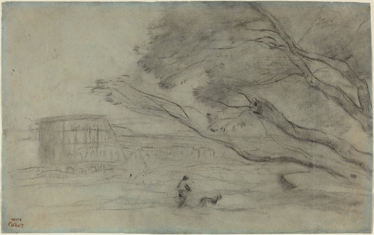 Souvenir: Paesaggio romano con il Colosseo da Jean-Baptiste-Camille Corot