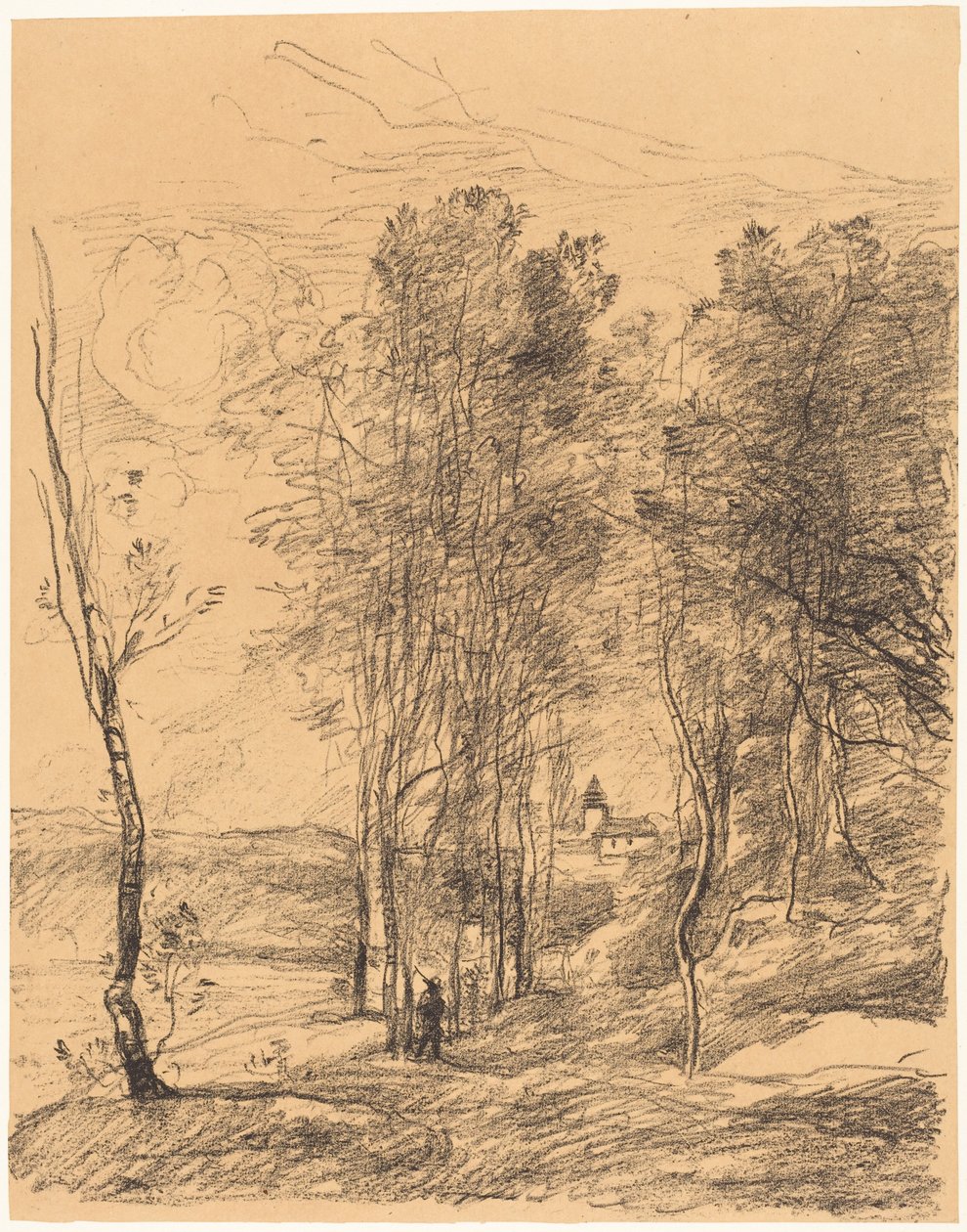 Il campanile di St. Nicolas-Lez-Arras (Le Clocher de St. Nicolas-Lez-Arras) da Jean-Baptiste-Camille Corot