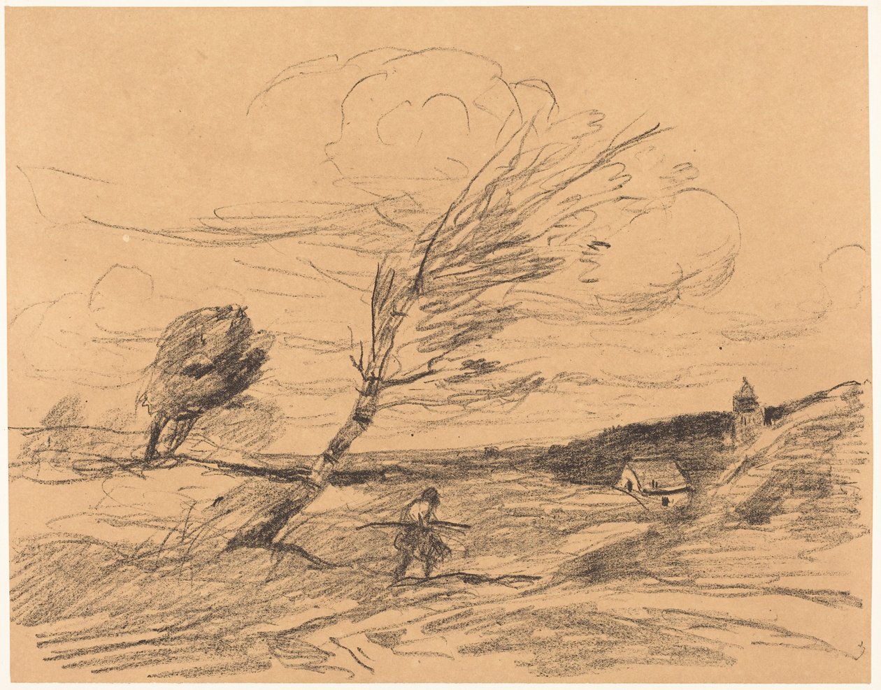 La raffica di vento (Le Coup de vent) da Jean-Baptiste-Camille Corot