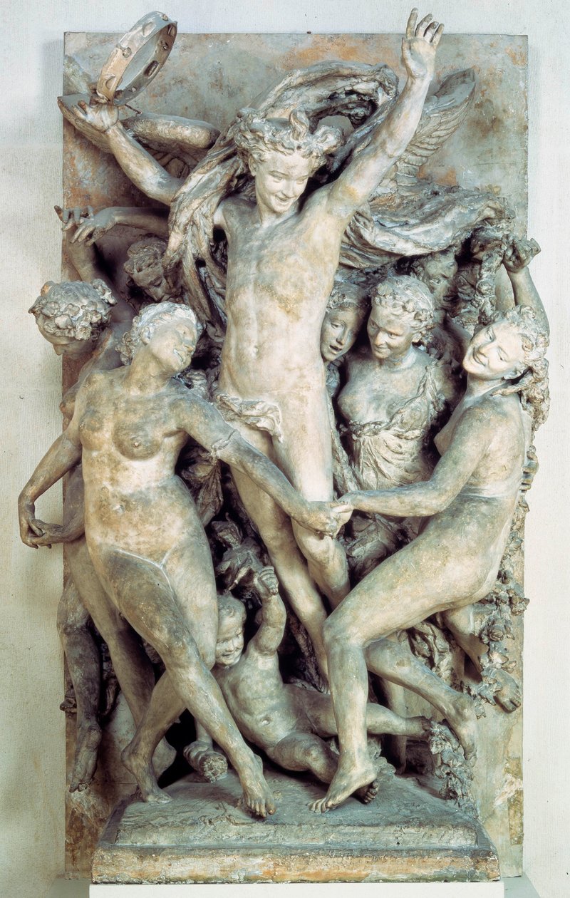 Le Baccanti danzano e suonano musica. Rilievo scolpito di Jean-Baptiste Carpeaux 1865-1869 Parigi, museo d