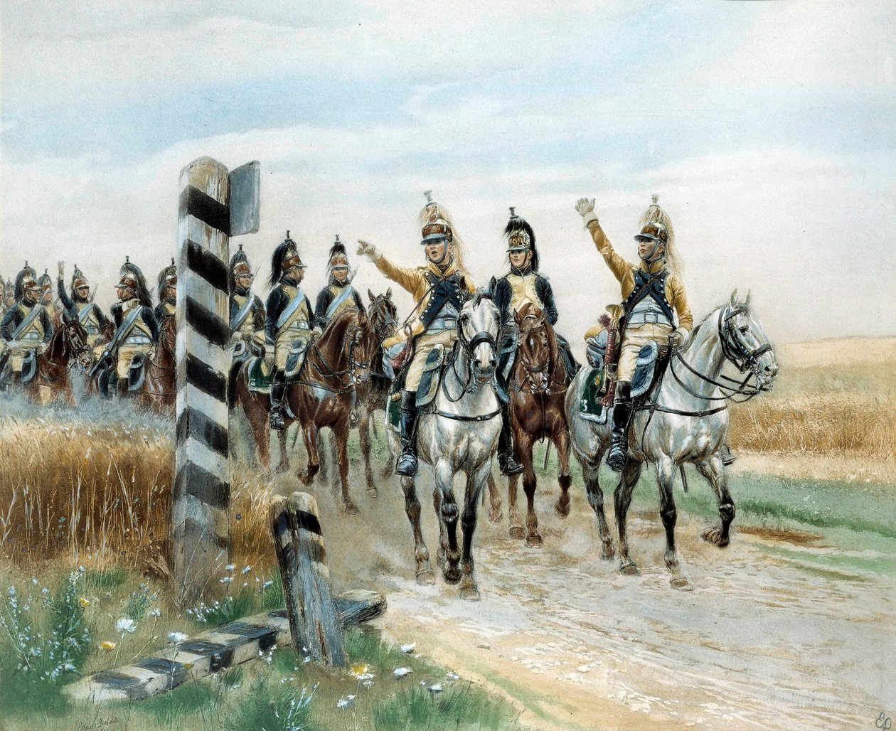 Il posto di frontiera, 23° Dragone da Jean Baptiste Edouard Detaille