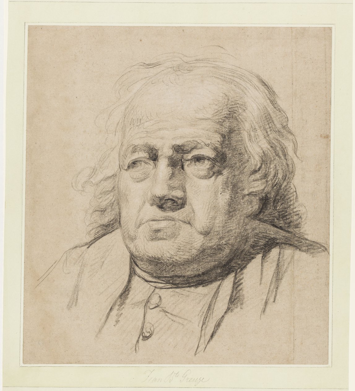 Ritratto a mezzo busto di un anziano da Jean-Baptiste Greuze