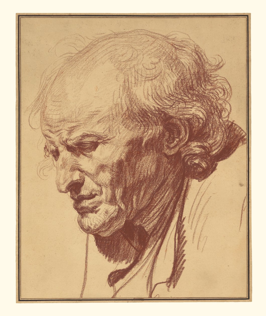 Testa di un vecchio da Jean-Baptiste Greuze