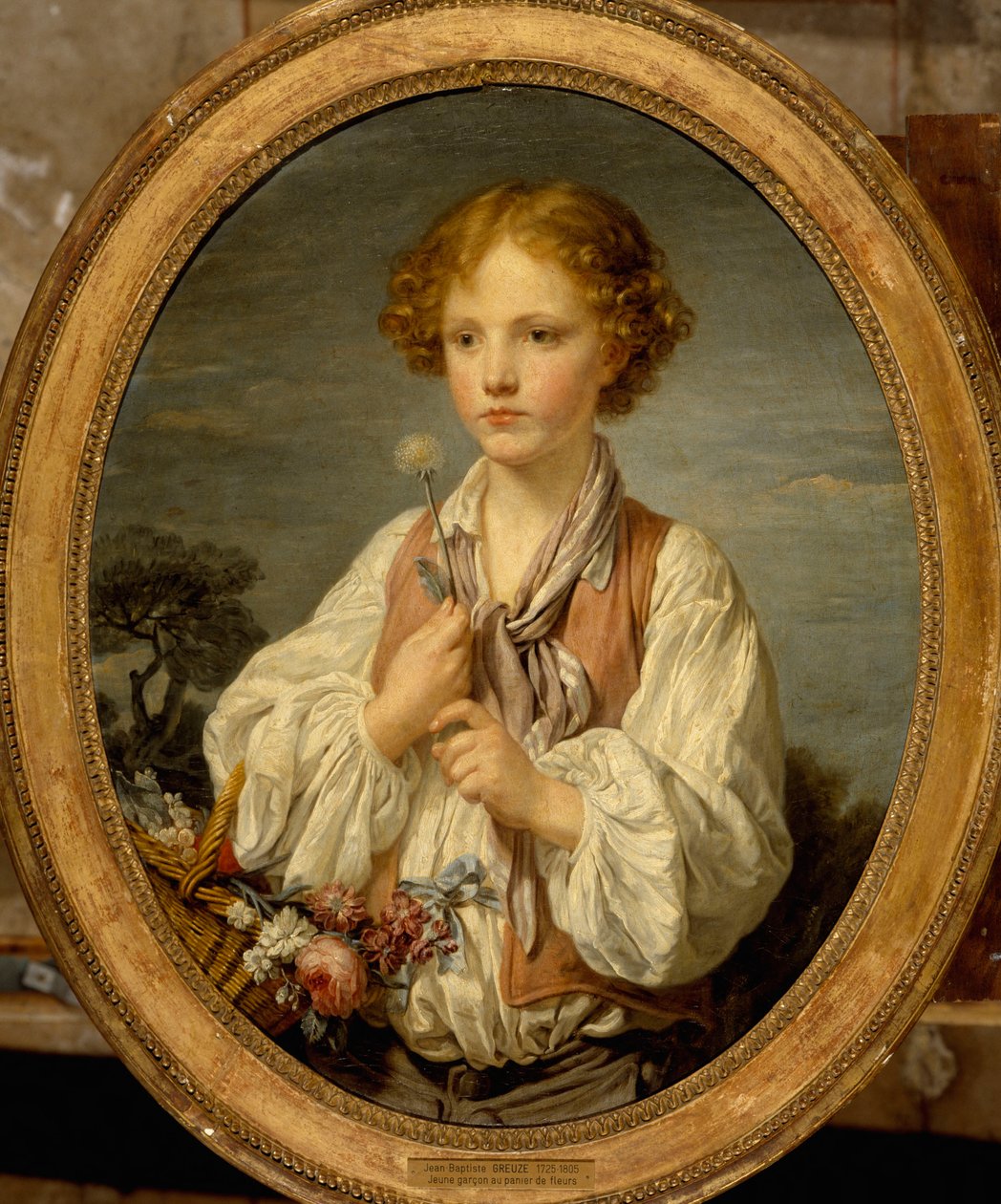 Giovane pastore che mette alla prova il destino per scoprire se è amato dalla sua pastora da Jean-Baptiste Greuze