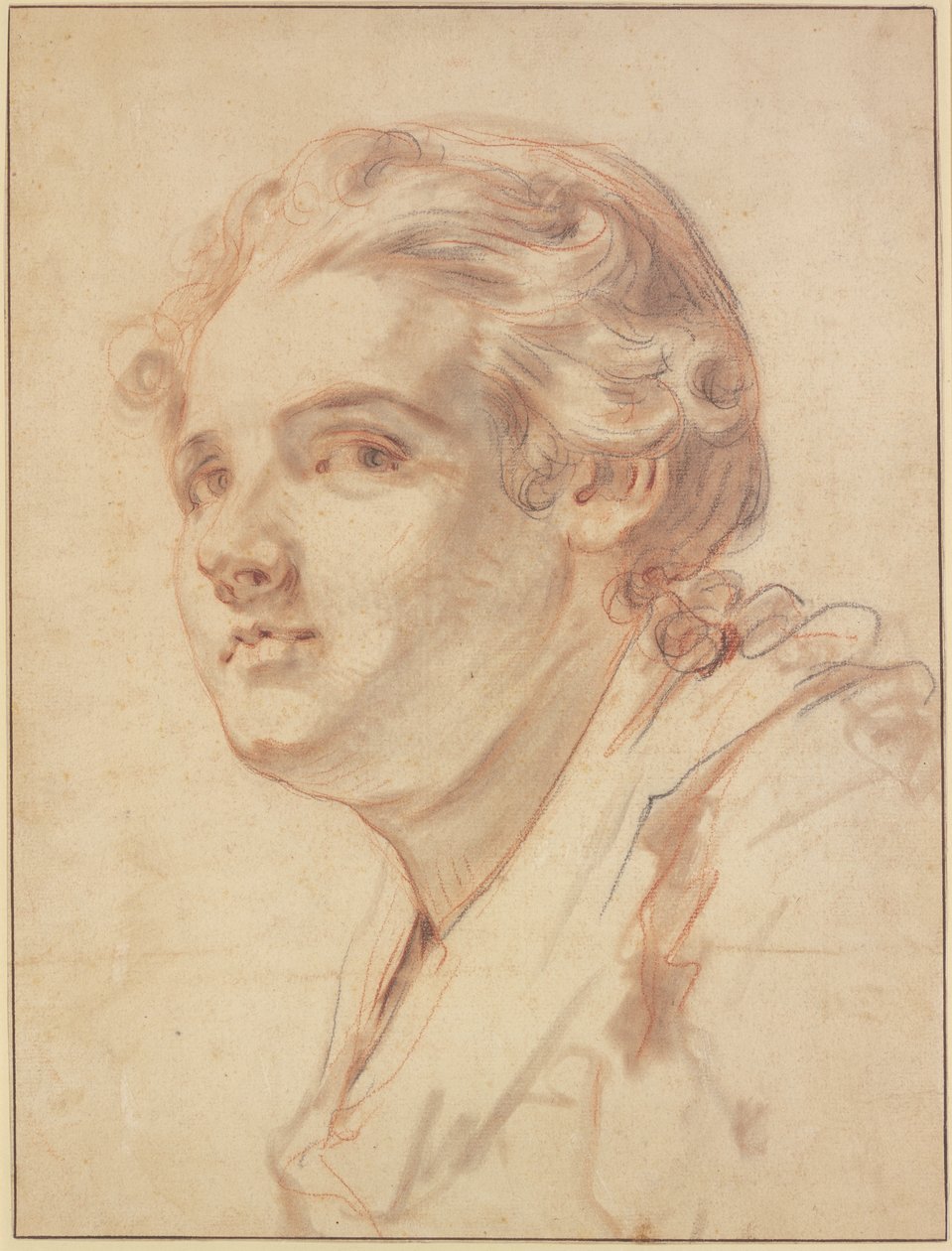 Giovane di tre quarti rivolto a sinistra da Jean-Baptiste Greuze