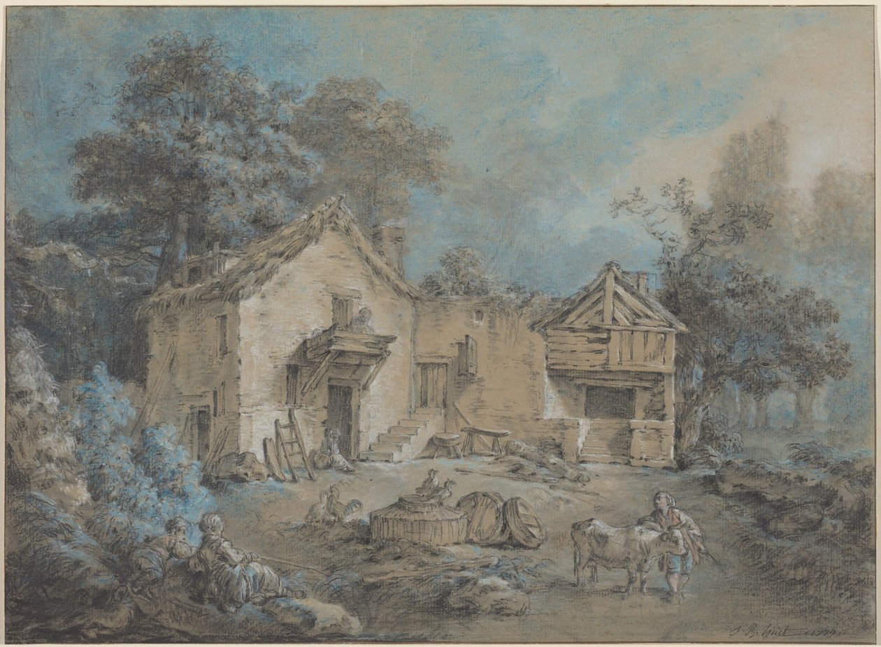 Scena di vita contadina da Jean-Baptiste Huet