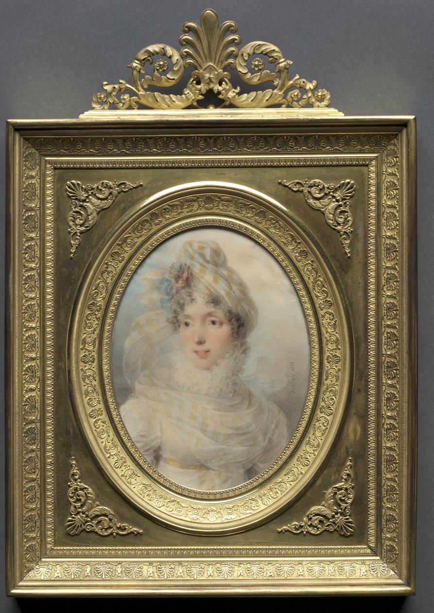 Ritratto di una donna in abito bianco da Jean-Baptiste Isabey