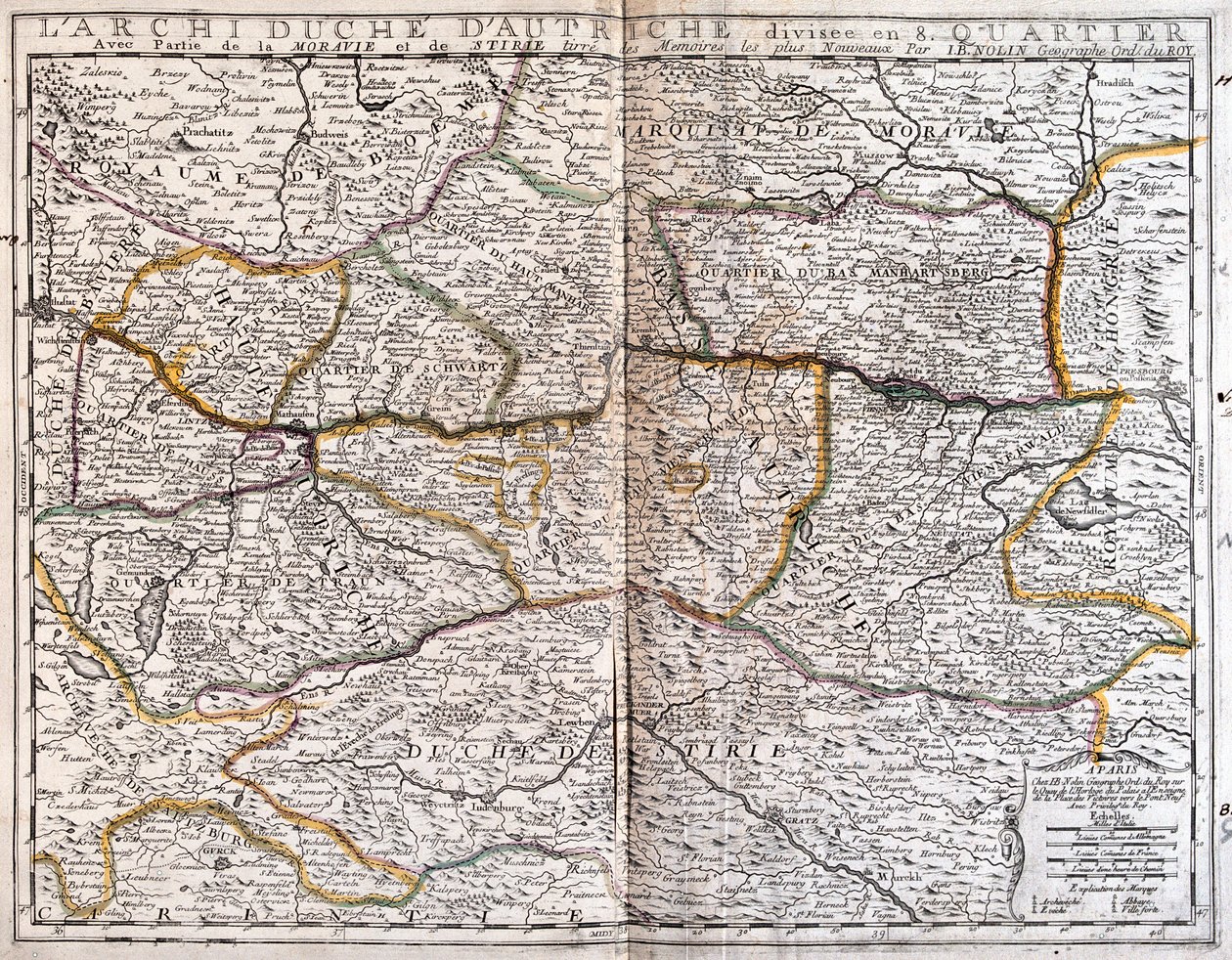 Austria (Stato: Alta Austria, Bassa Austria, Burgenland), Repubblica Ceca (Boemia meridionale e Moravia) da Jean Baptiste Nolin
