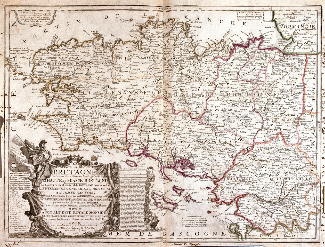 Bretagna, est Pays-de-la-Loire, Francia da Jean Baptiste Nolin