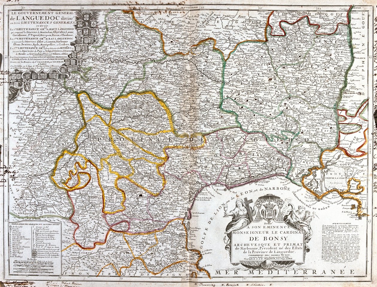 Francia (Regione: Linguadoca-Rossiglione, ovest Rodano-Alpi, Midi-Pirenei), Spagna (Comunità: Catalogna), Andorra, Francia da Jean Baptiste Nolin