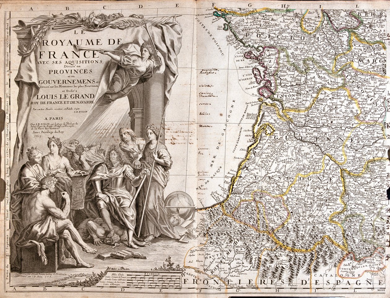 Francia (Regione: Paese della Loira, Centro, Poitou-Charentes, Limousin, Aquitania, Midi-Pirenei), Spagna (Comunità autonoma: Paesi Baschi, Navarra, Aragona, Catalogna), Andorra da Jean-Baptiste Nolin