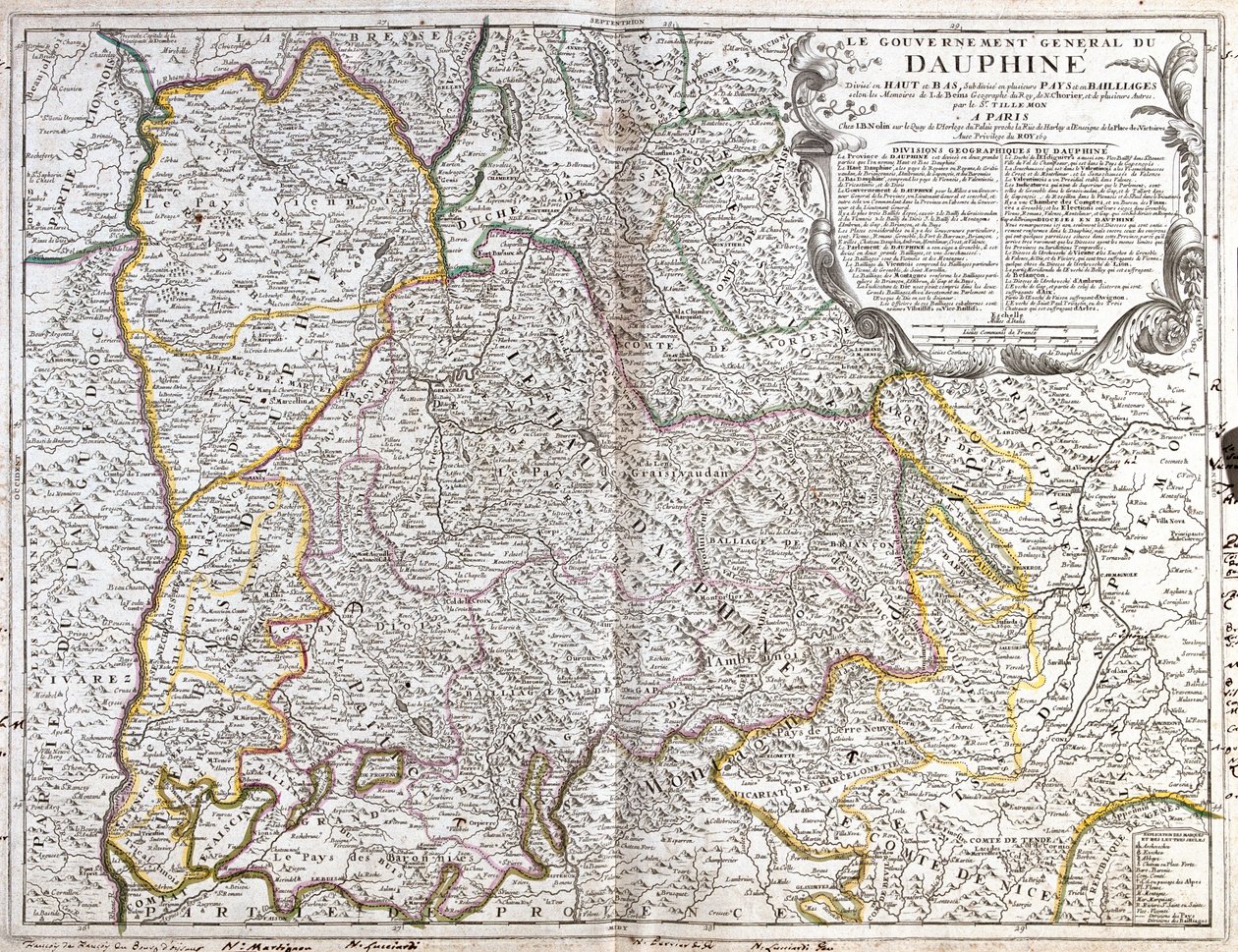 Francia (Regione: Rodano-Alpi, Provenza-Alpi-Costa Azzurra), Italia (ovest Piemonte) da Jean Baptiste Nolin