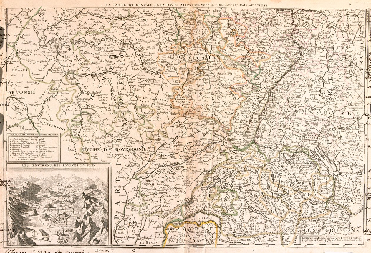 Francia (Regione: Alta Normandia, Île-de-France, Champagne-Ardenne, Rodano-Alpi, Borgogna, Alvernia, Centro), Belgio (sud Regione Vallonia), Lussemburgo, Germania (Renania-Palatinato, Saarland, Baden-Württemberg), Svizzera (Cantone: Turgovia, Appenzello) da Jean-Baptiste Nolin