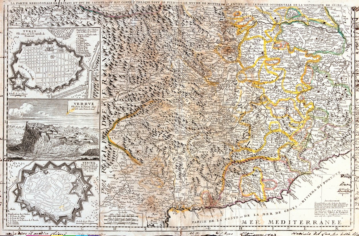 Francia (Regione: Provenza-Alpi-Costa Azzurra), Italia (Regioni: Piemonte, Liguria) da Jean Baptiste Nolin