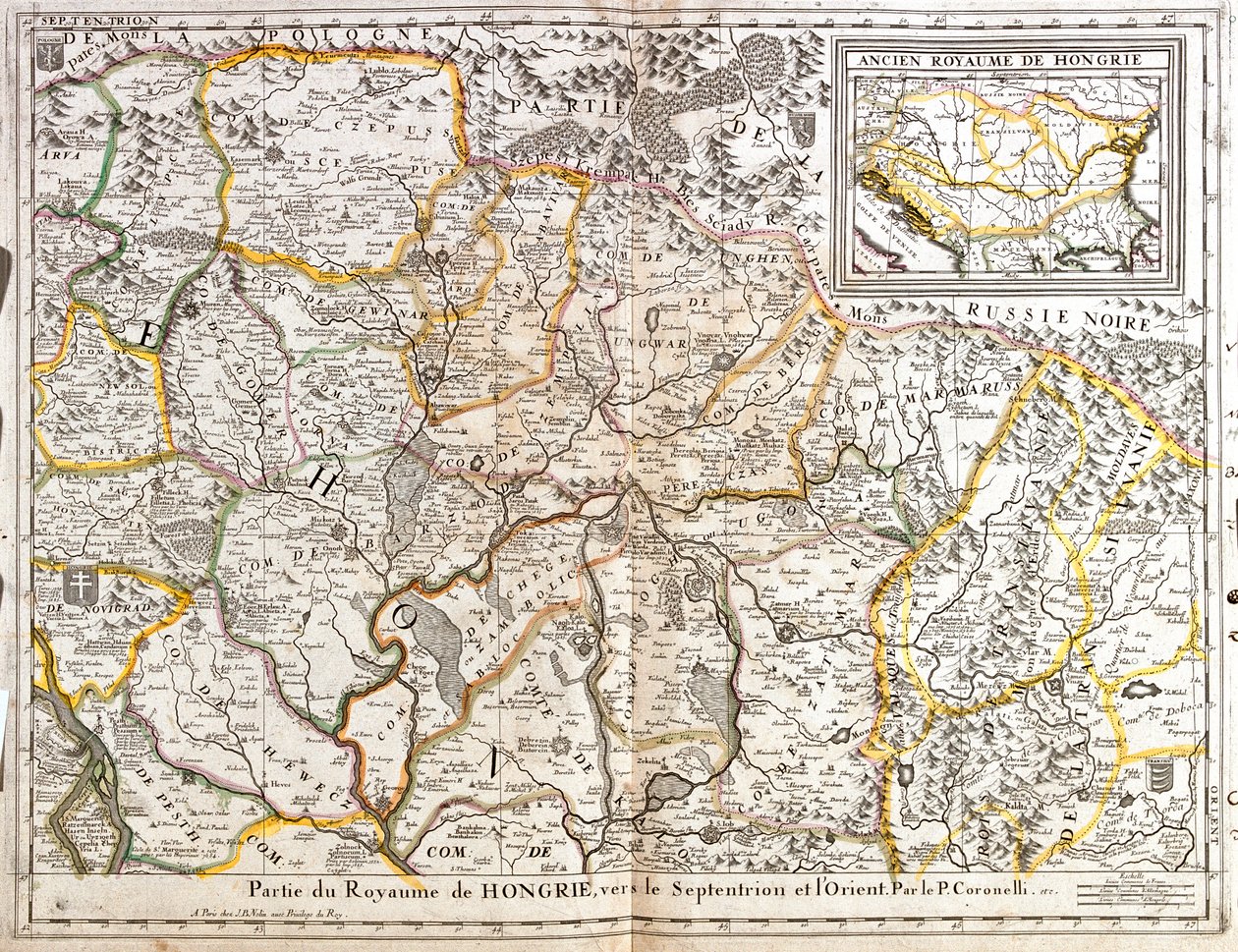 Ungheria, Slovacchia, Romania orientale da Jean Baptiste Nolin