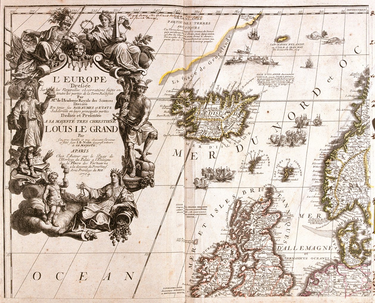 Isola, Irlanda e gran parte della Gran Bretagna (escluso il sud) da Jean Baptiste Nolin