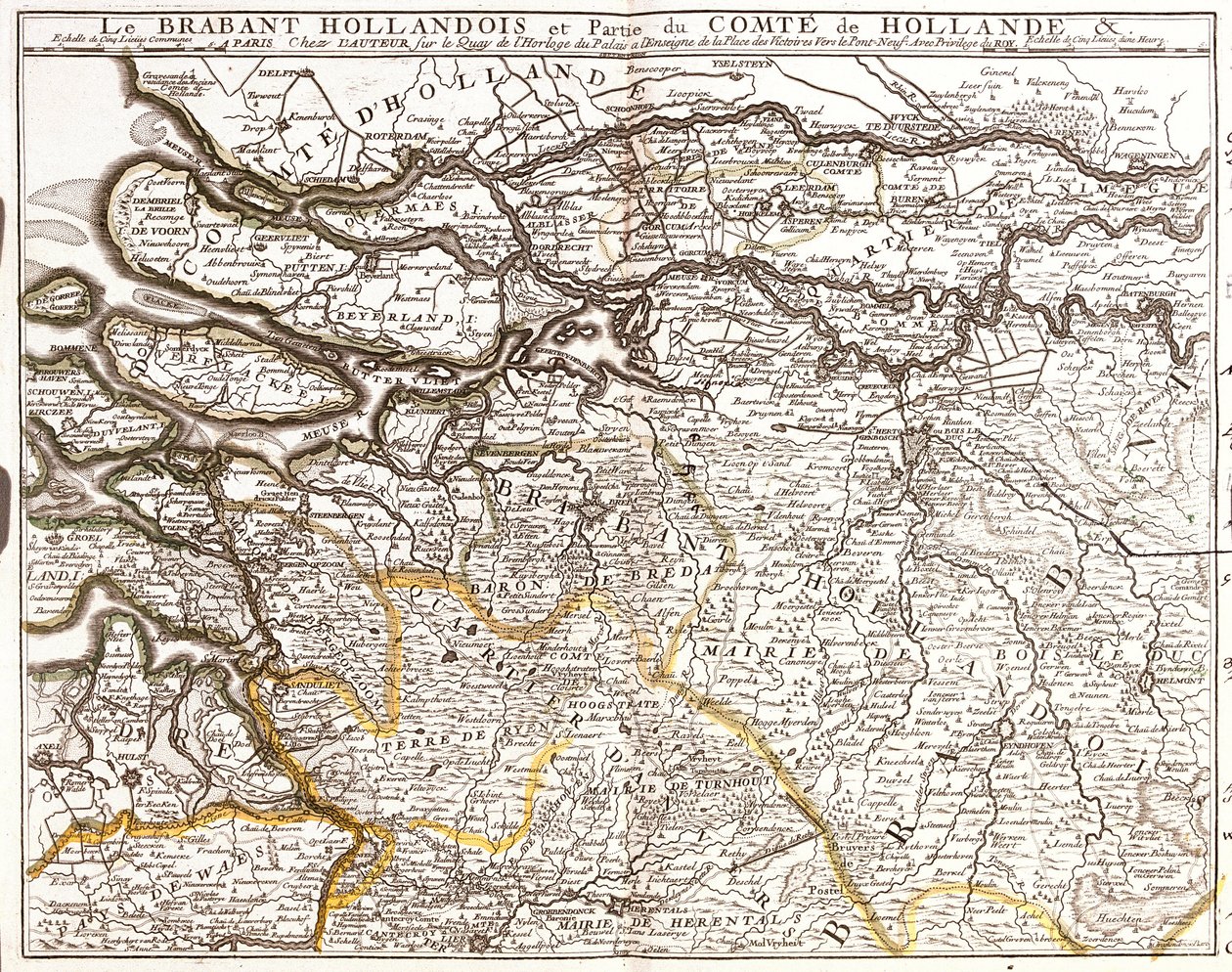 Mappa del Brabante Settentrionale e parte della Contea d