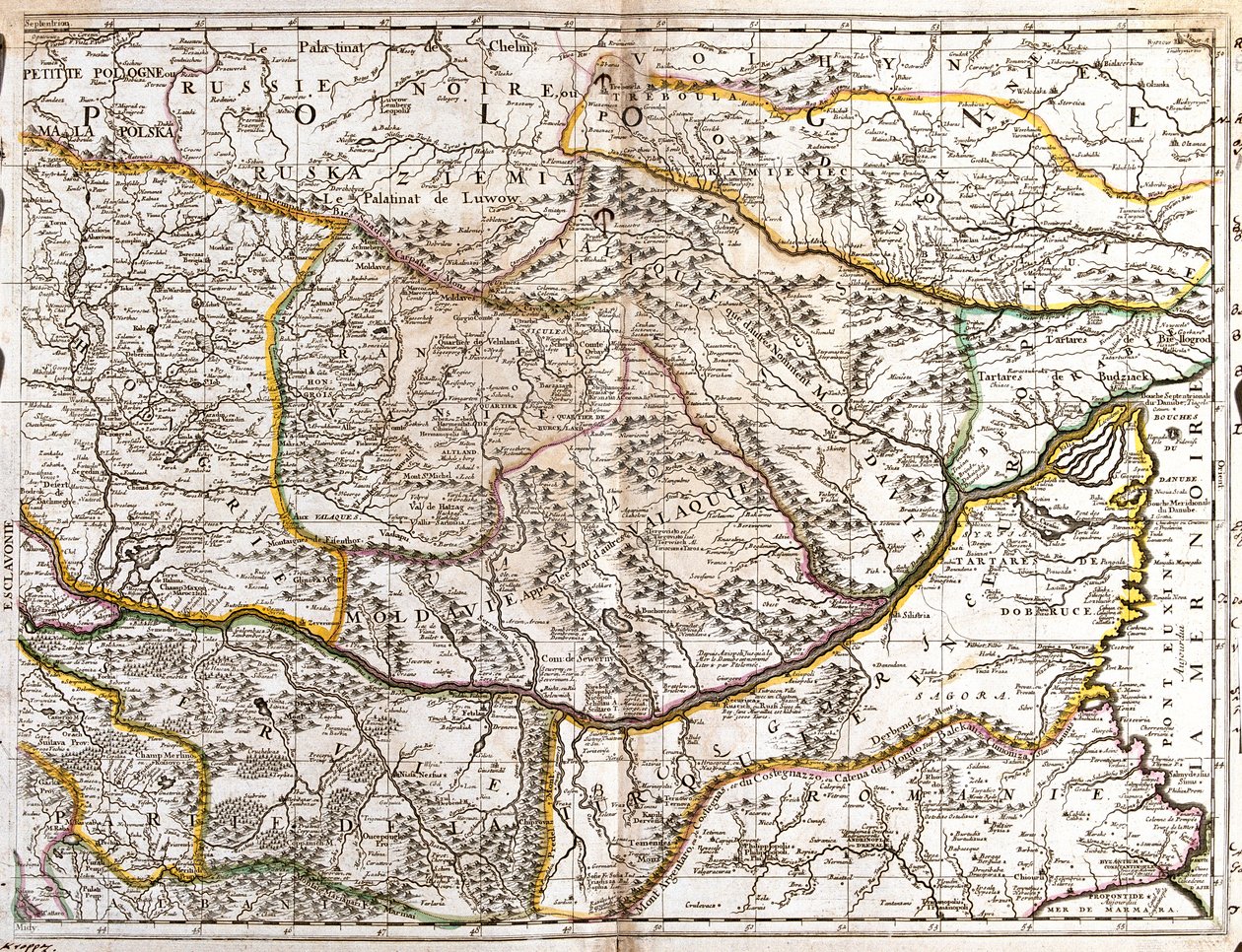 Polonia sud-orientale, Slovacchia orientale, Ungheria orientale, Serbia, Kosovo, Albania settentrionale, Macedonia, Bulgaria, Turchia nord-occidentale, Romania, Moldavia, Ucraina sud-occidentale. da Jean-Baptiste Nolin