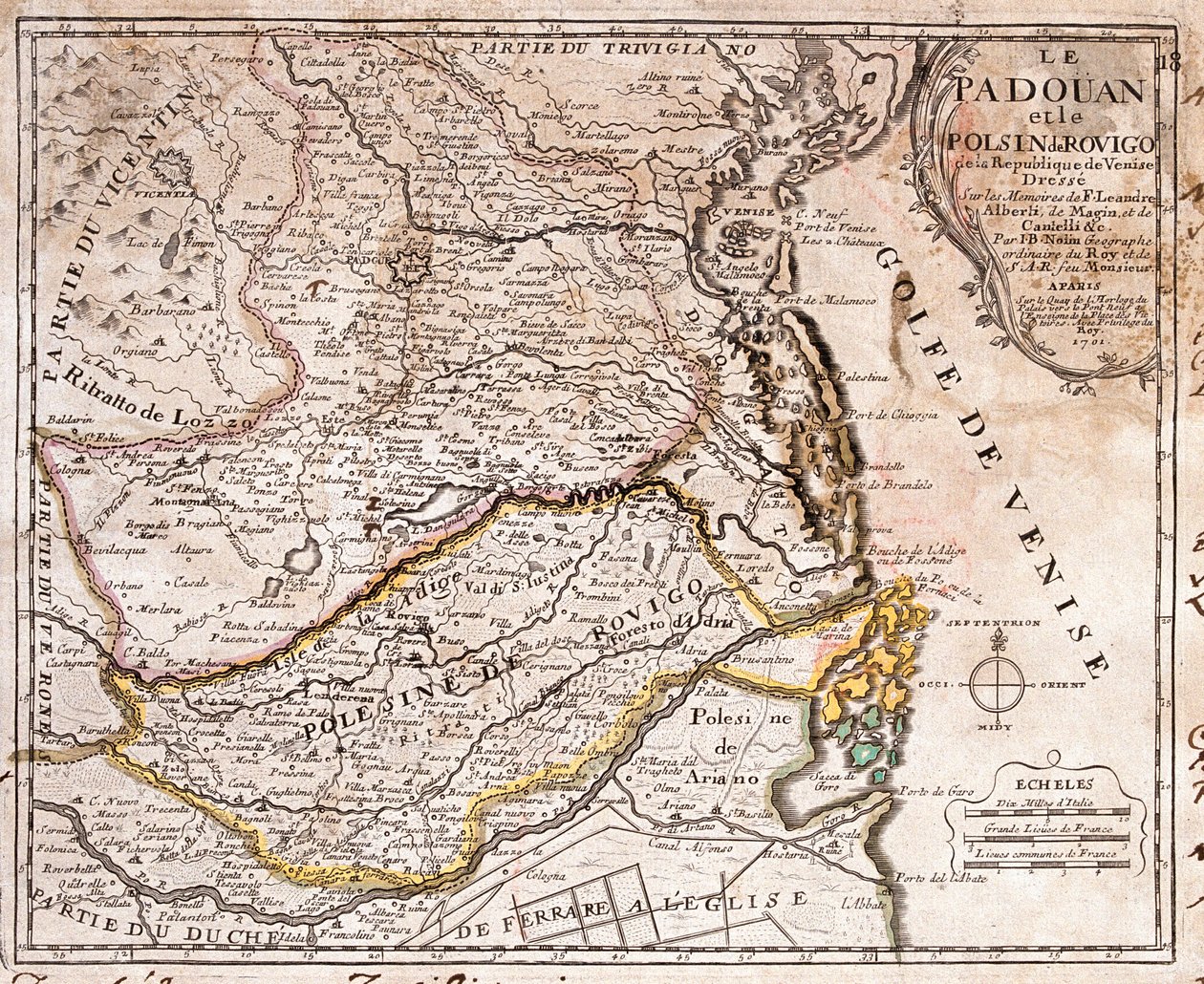 Veneto sud-orientale, Emilia-Romagna nord-orientale, Italia da Jean Baptiste Nolin