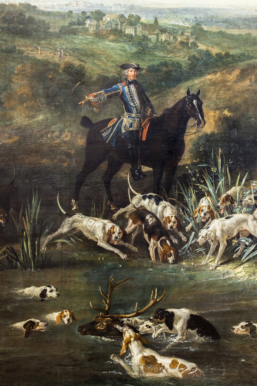Luigi XV a caccia di cervi nella foresta di Saint-Germain, 1730 (olio su tela) da Jean-Baptiste Oudry