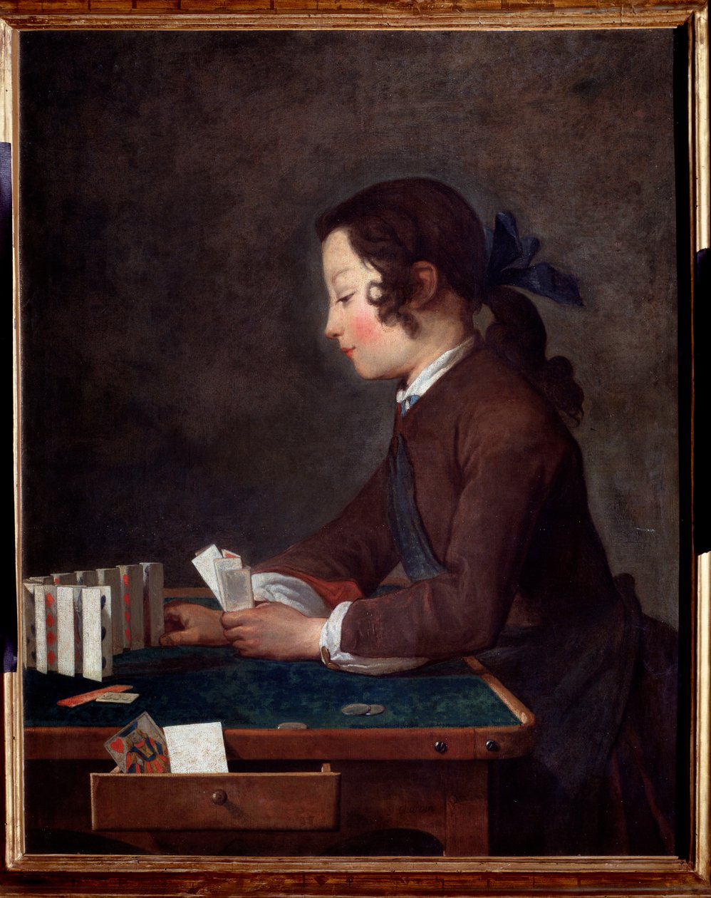 Un giovane ragazzo che gioca a carte Dipinto di Jean Baptiste da Jean Baptiste Simeon Chardin