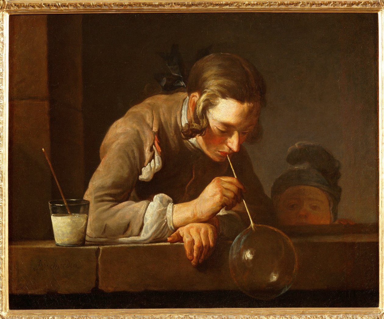 Soffiare bolle di sapone da Jean Baptiste Simeon Chardin