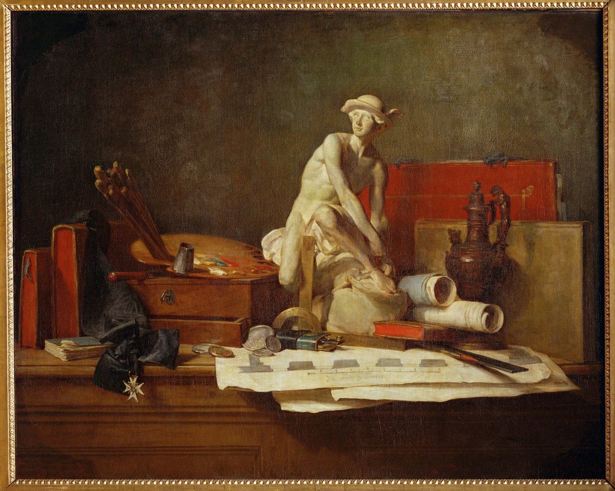 Gli attributi delle arti e le loro ricompense (pittura su tela) da Jean-Baptiste Simeon Chardin