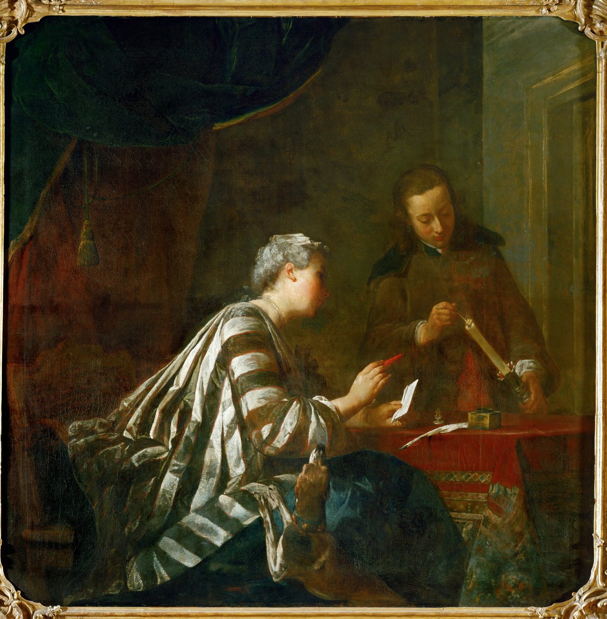 Il sigillo della lettera (olio su tela) da Jean-Baptiste Simeon Chardin