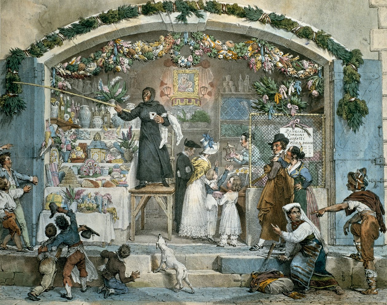 Befana a Roma, stampa di Jean-Baptiste Thomas da Jean Baptiste Thomas